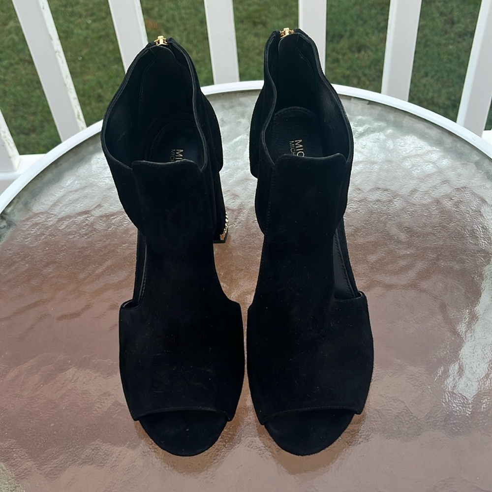 Michael Kors Sabrina Black Suede Open Toe Sandal size 9.5 BIN UA